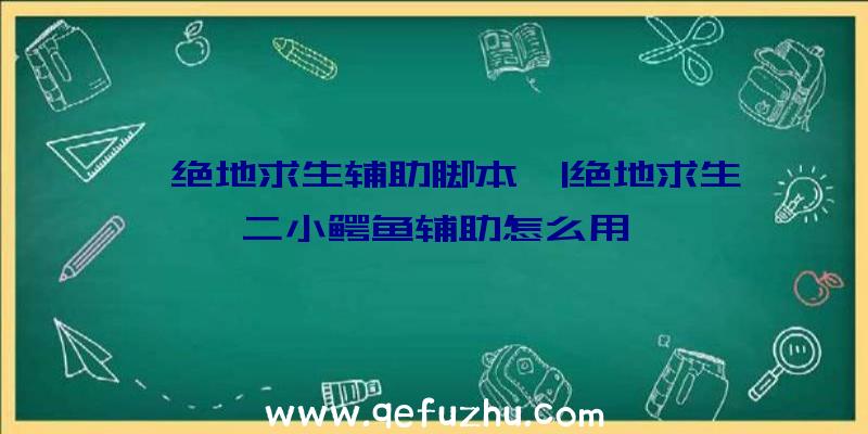 「绝地求生辅助脚本」|绝地求生二小鳄鱼辅助怎么用